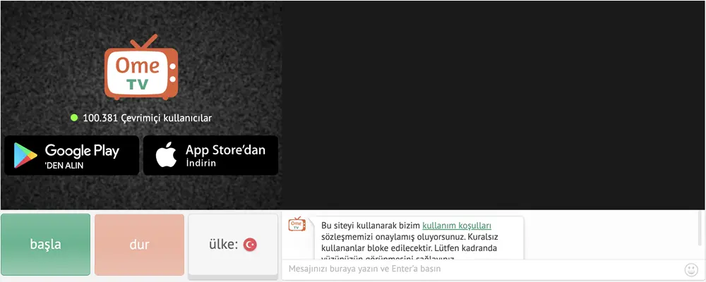 Ome TV sohbet ekranından görüntü Ome TV Görüntüsü